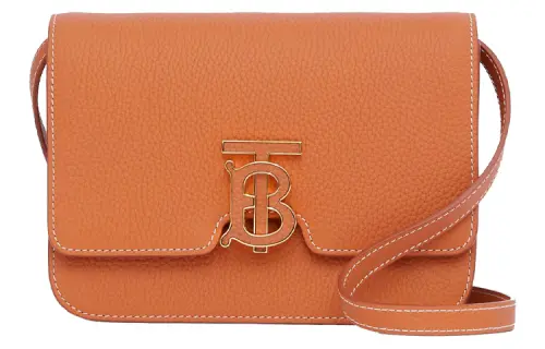 Burberry Cow Leather One Shoulder Handheld Crossbody Bag Women's Warm Tan/Orange