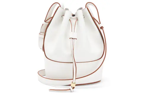 LOEWE Cow Leather Air Ball Bag, Bucket Bag, Drawstring Bag, Shoulder Bag, Crossbody Bag Small Women's White