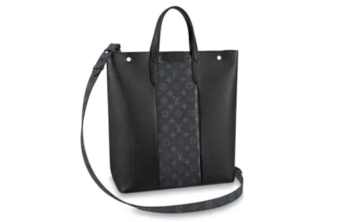 LOUIS VUITTON OUTDOOR Cow Leather With Coated Canvas Handbag Men's Black
