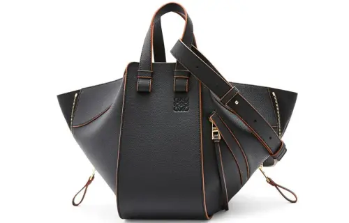 LOEWE Hammock Zip Closure Cow Leather Handbag, Shoulder Bag Small Women's Black