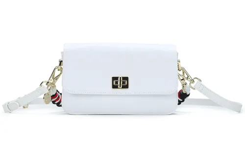 FILA Pu Shoulder Bag, Crossbody Bag, Handbag Women's Standard White