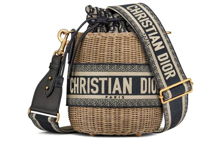 DIOR Embroidery Crossbody Bag, Shoulder Bag Women's Denim Blue