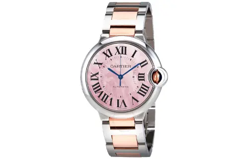CARTIER Blue Balloon Collection Automatic Mechanical Movement Women's Watch 36.6mm Pink Watch Dial