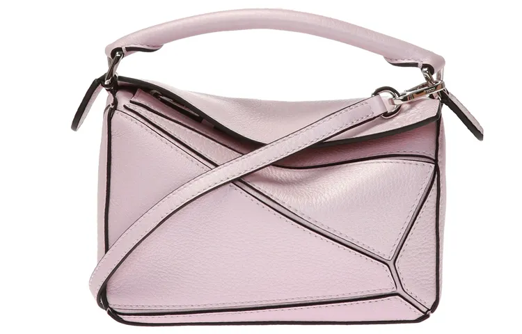 LOEWE Puzzle Leather Crossbody Bag Mini Women's Ice Pink