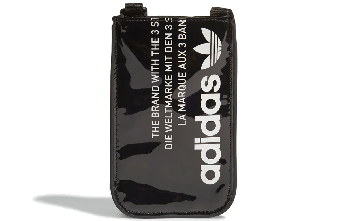 Adidas Originals Artificial Leather Shoulder Bag, Crossbody Bag Regular Unisex Black