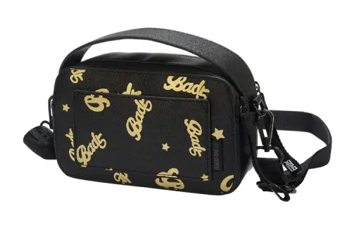 Li Ning Synthetic Leather Shoulder Bag, Crossbody Bag Regular Unisex Black