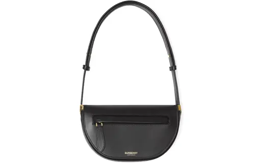 Burberry Lambskin Shoulder Bag, Crescent Bag, Handbag, Shoulder Bag Women's Black