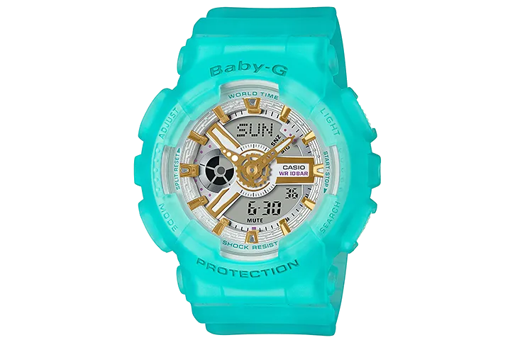 CASIO BABY G SeaGlassColors Collection Glacier Style Quartz Movement Resin Strap Watch Women's Watch