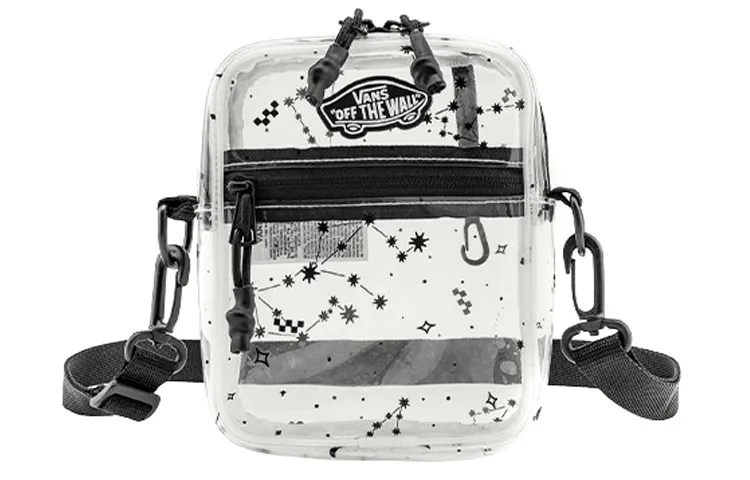 Vans Polyester Shoulder Bag, Crossbody Bag Unisex Semi Transparent