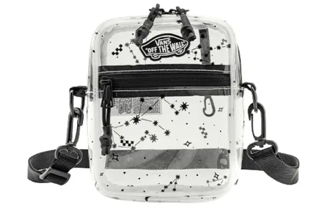 Vans Polyester Shoulder Bag, Crossbody Bag Unisex Semi Transparent