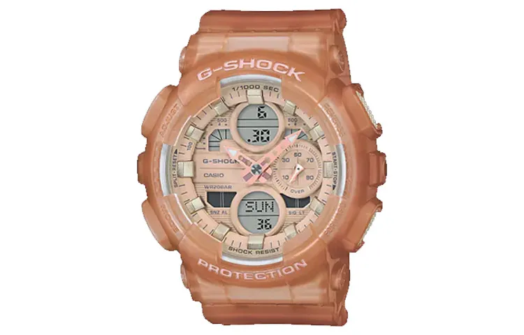 CASIO Women's Liquid Crystal/Analog Dual Display Series Orange Watch