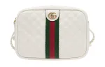 GUCCI Diamond Pattern Leather Camera Bag, Shoulder Bag, Crossbody Bag Mini Women's White