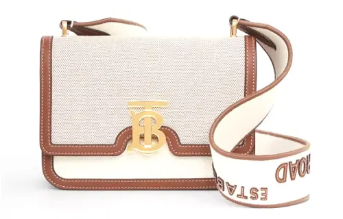 Burberry Cotton Canvas With Leather Trim Shoulder Bag, Crossbody Bag Small Women's Archive Beige/Brown