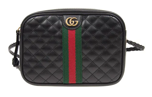 GUCCI Leather Camera Bag, Shoulder Bag, Crossbody Bag Mini Women's Black