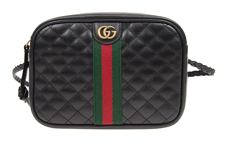 GUCCI Leather Camera Bag, Shoulder Bag, Crossbody Bag Mini Women's Black