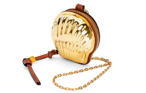 LOEWE Calfskin Dome Bag, Shoulder Bag, Crossbody Bag Mini Women's Gold