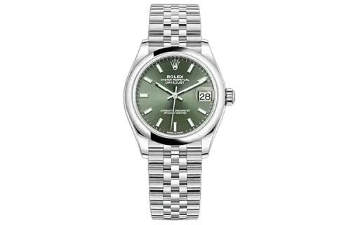 ROLEX Datejust Collection Automatic Mechanical Movement Unisex Watch 31mm Green Dial Oystersteel Strap