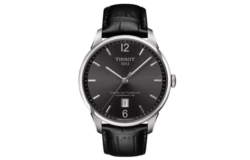 TISSOT Tourelles Collection Mechanical Movement Men's Watches Watch 42mm Black Dial Stainless Steel Case