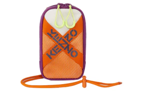 KENZO Letter Logo Fabric Crossbody Bag, Shoulder Bag, Cell Phone Pouch Regular Unisex Orange
