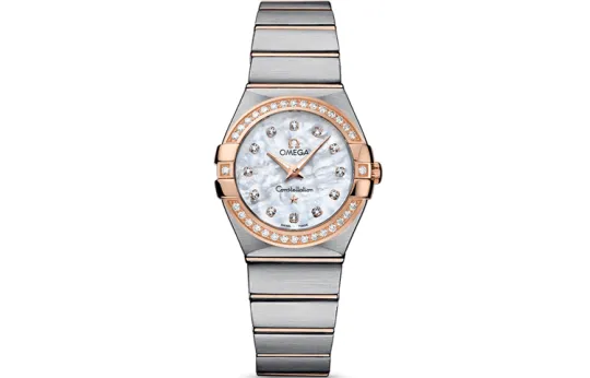 OMEGA Quartz Movement 100m Waterproof Women's Watch 27mm White Dial Stainless Steel Case