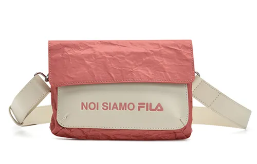 FILA FUSION Fabric, Polyurethane Shoulder Bag, Crossbody Bag Regular Women's Textile Brick Red