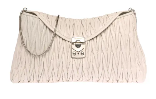 MIU MIU Matelassé Calfskin Handheld Shoulder Bag, Crossbody Bag Regular Women's Chalk White