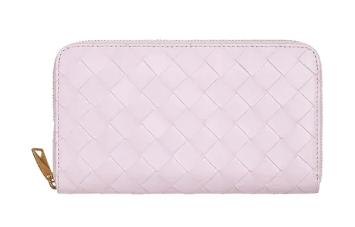 Bottega Veneta Cow Leather Wallet Mini Women's Pink