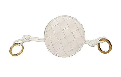 Bottega Veneta Metal Buckle Leather Key Pouch Regular Women's White