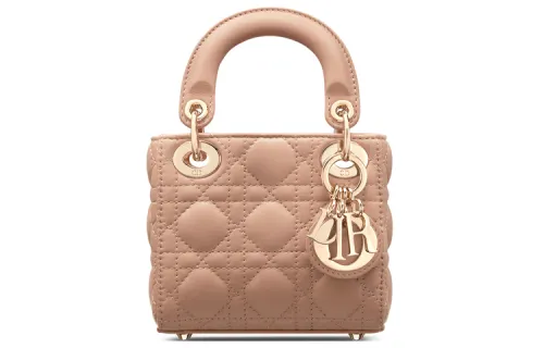 DIOR Lady Dior Sheepskin Handbag, Shoulder Bag, Crossbody Bag, Handbag Extra Mini Women's Cinnamon Pink