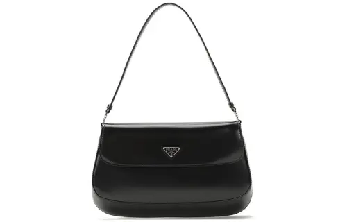 PRADA Leather Shoulder Bag, Handbag, Shoulder Bag Women's Black