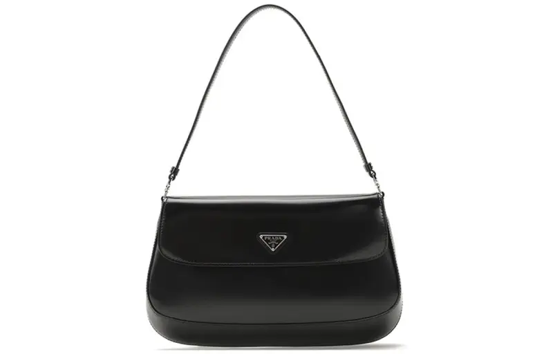 PRADA Leather Shoulder Bag, Handbag, Shoulder Bag Women's Black