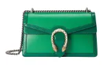 GUCCI Dionysus Leather Crossbody Bag, Shoulder Bag Women's Green & Bright Green