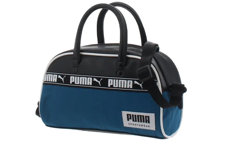 PUMA Campus Artificial Leather With Polyester Handbags Mini Unisex Black & Blue