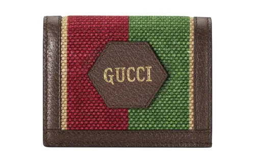 GUCCI Canvas Leather Binding Canvas Bag, Wallet, Card Holder Women's Brown & Multicolor