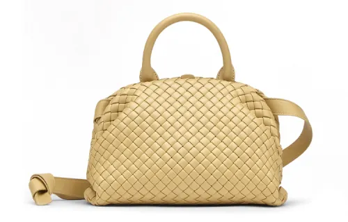 Bottega Veneta Sheepskin One Shoulder Handbag, Crossbody Bag Women's Cassava Yellow Color