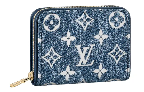 LOUIS VUITTON Zippy Coin Purse Denim Jacquard Navy Blue