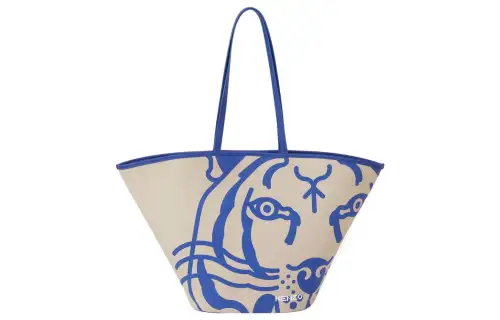 KENZO Cotton Handbag, Shoulder Bag Women's Blue