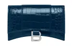 Balenciaga Hourglass Embossed Cow Leather Hourglass Bag Wallet Women's Dark Blue
