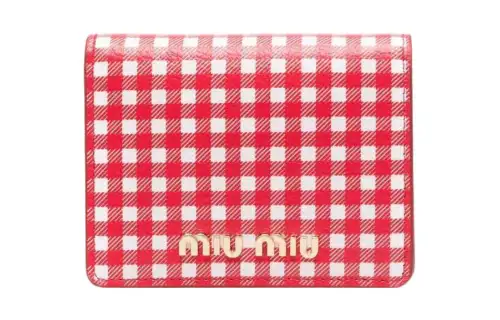 MIU MIU Leather Wallet Women's Red
