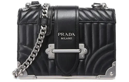 PRADA Cow Leather Crossbody Bags Women's Black