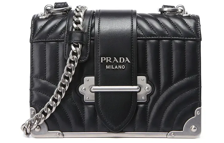 PRADA Cow Leather Crossbody Bags Women's Black