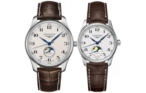 LONGINES Master Collection Automatic Mechanical Movement Unisex Watch 42mm White Dial Crocodile Leather Strap
