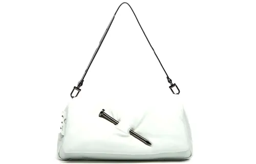 OFF WHITE Nailed Slouchy 30 Clutch White/Black