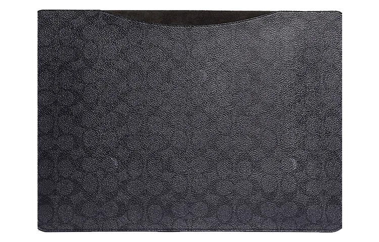 COACH Laptop Sleeve Artificial Leather Laptop Bags Large Men's Charcoal Black