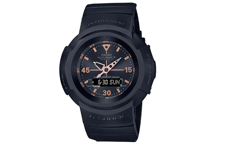 CASIO Men Liquid Crystal/Analog Dual Display Series 55.2mm Black Watch AWG-M520G-1A9