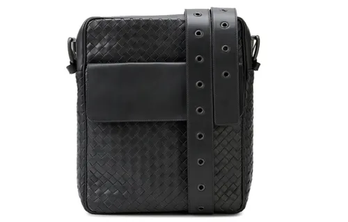 Bottega Veneta Leather Shoulder Bag, Crossbody Bag Men's Black