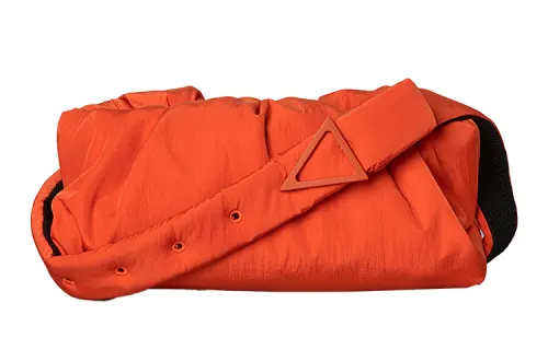 Bottega Veneta Matte Nylon Crossbody Bag, Fanny Pack Unisex Orange