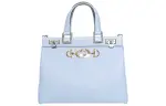 GUCCI Zumi Leather Shoulder Bag, Crossbody Bag, Handbag Small Women's Light Blue