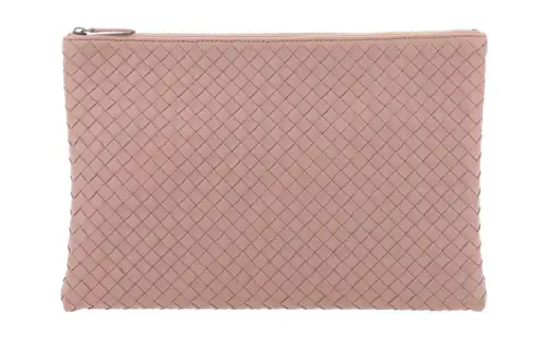 Bottega Veneta Intrecciato Sheepskin Clutch Women's Nude Pink