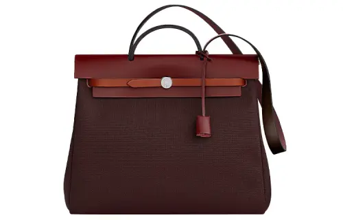 HERMES Herbag Zip Canvas With Leather Shoulder Bag, Crossbody Bag, Handbag 39 Unisex